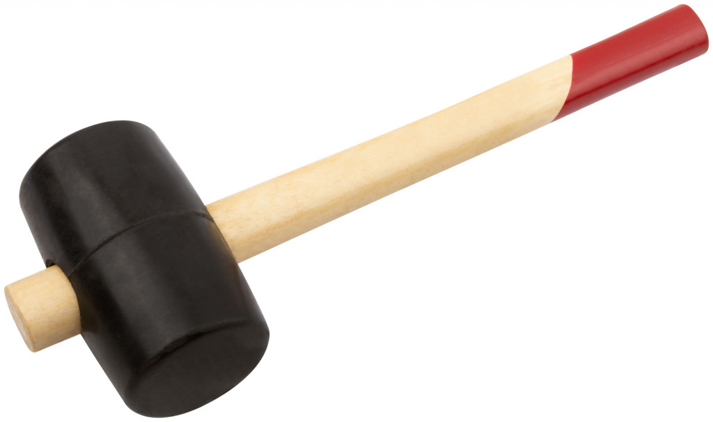Киянка резиновая, деревянная ручка КУРС, 55 мм, 400 гр 45355