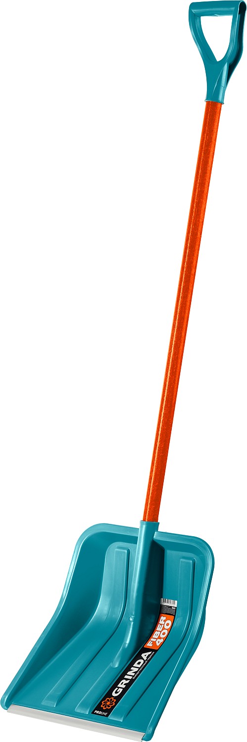 Лопата для уборки снега GRINDA, ширина 400 мм, пластиковая, фиберглассовый черенок 39941