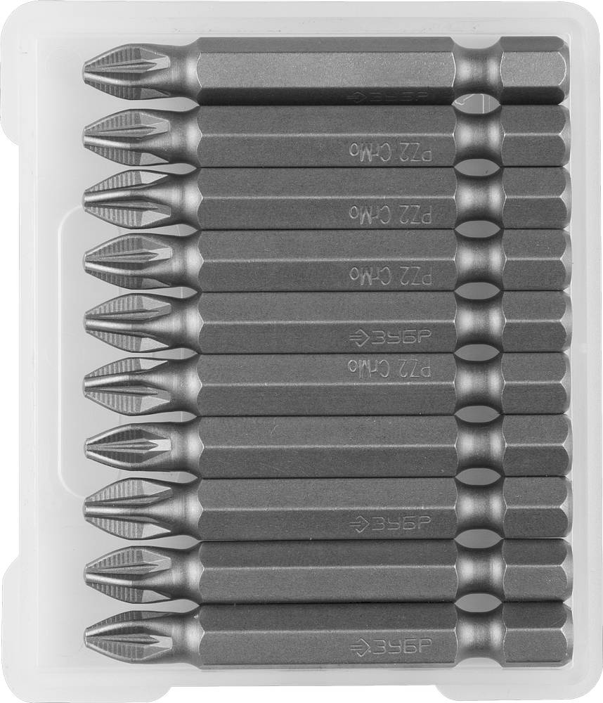 Бита ЗУБР, тип хвостовика E 1/4″, PZ2, 50 мм, 1 шт 26003-2-50-10