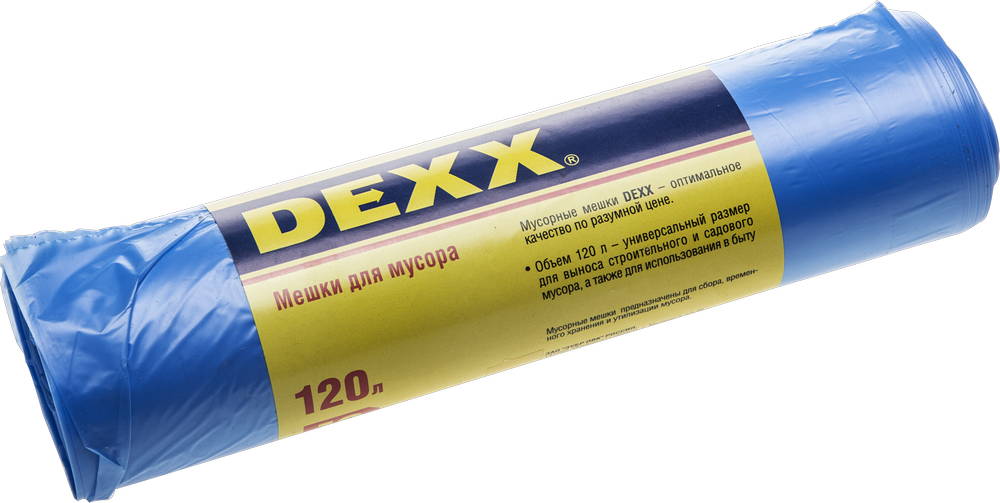 Мусорные мешки DEXX, 120 л, 10 шт, голубые 39150-120