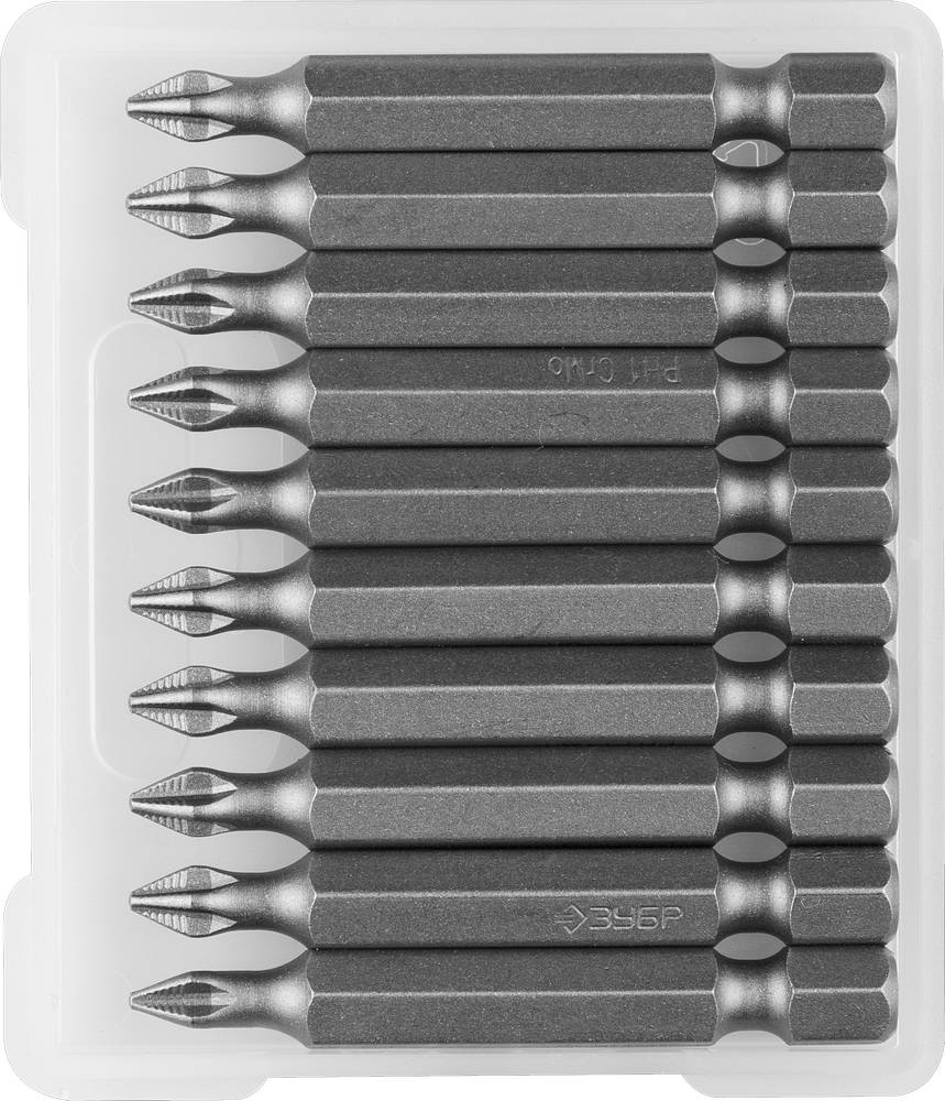 Бита ЗУБР, тип хвостовика E 1/4″, PH1, 50 мм, 1 шт 26001-1-50-10