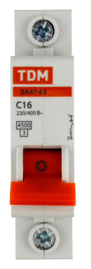 Выключатель автоматический TDM, ВА47-63, 1 полюс, 16 А