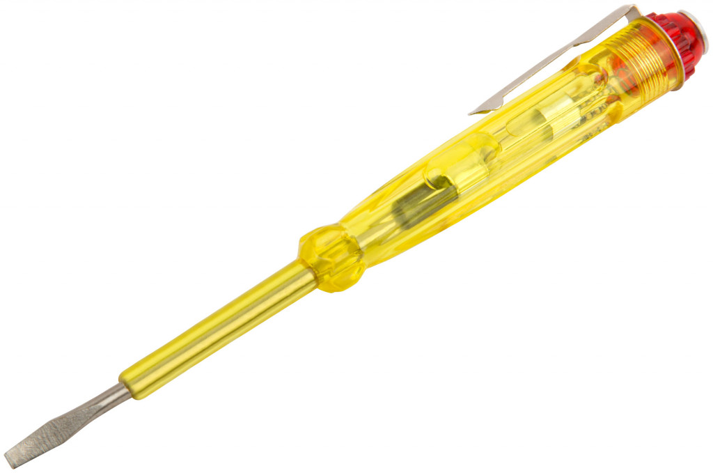 Отвертка индикаторная, желтая ручка, КУРС, 140 мм 56501