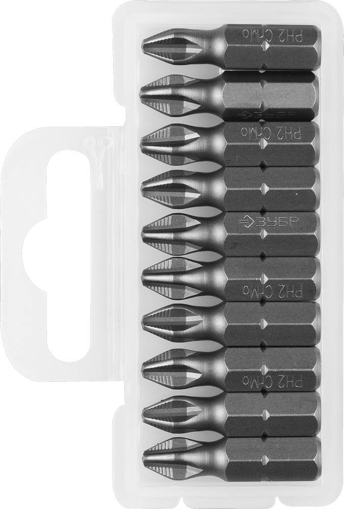 Бита ЗУБР, тип хвостовика E 1/4″, PH2, 25 мм, 1 шт 26001-2-25-10
