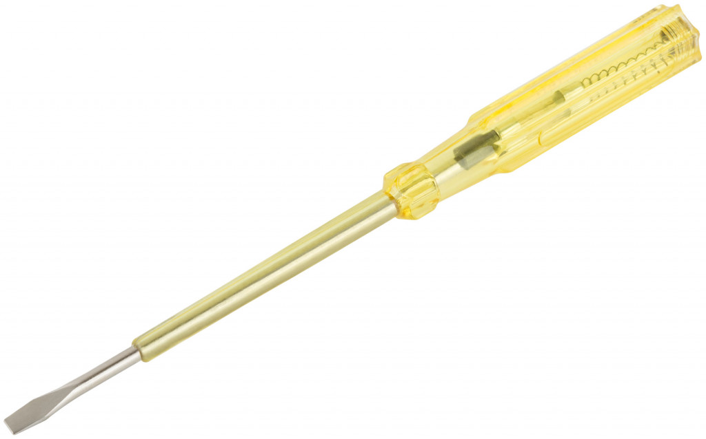 Отвертка индикаторная, желтая ручка, КУРС, 190 мм 56502