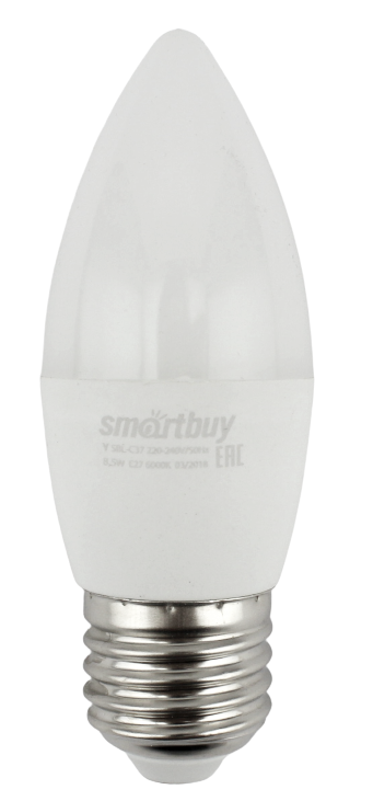 Светодиодная (LED) Лампа Smartbuy Е27, 8,5 Вт, свеча