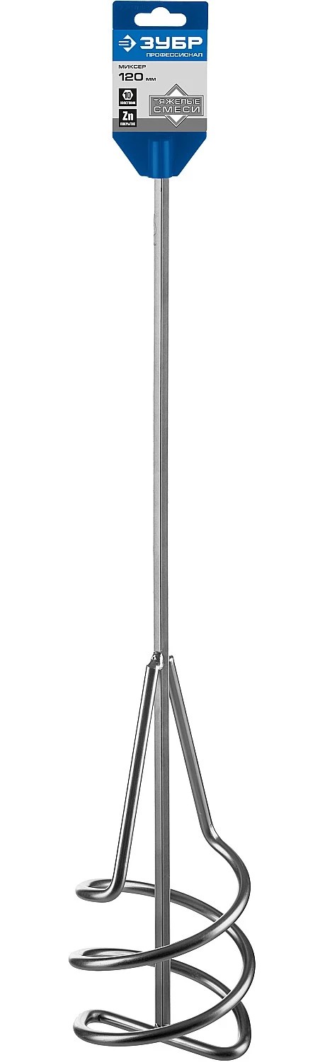 Миксер на дрель, для песчано-гравийных смесей ЗУБР, 120х600 мм 06033-12-60