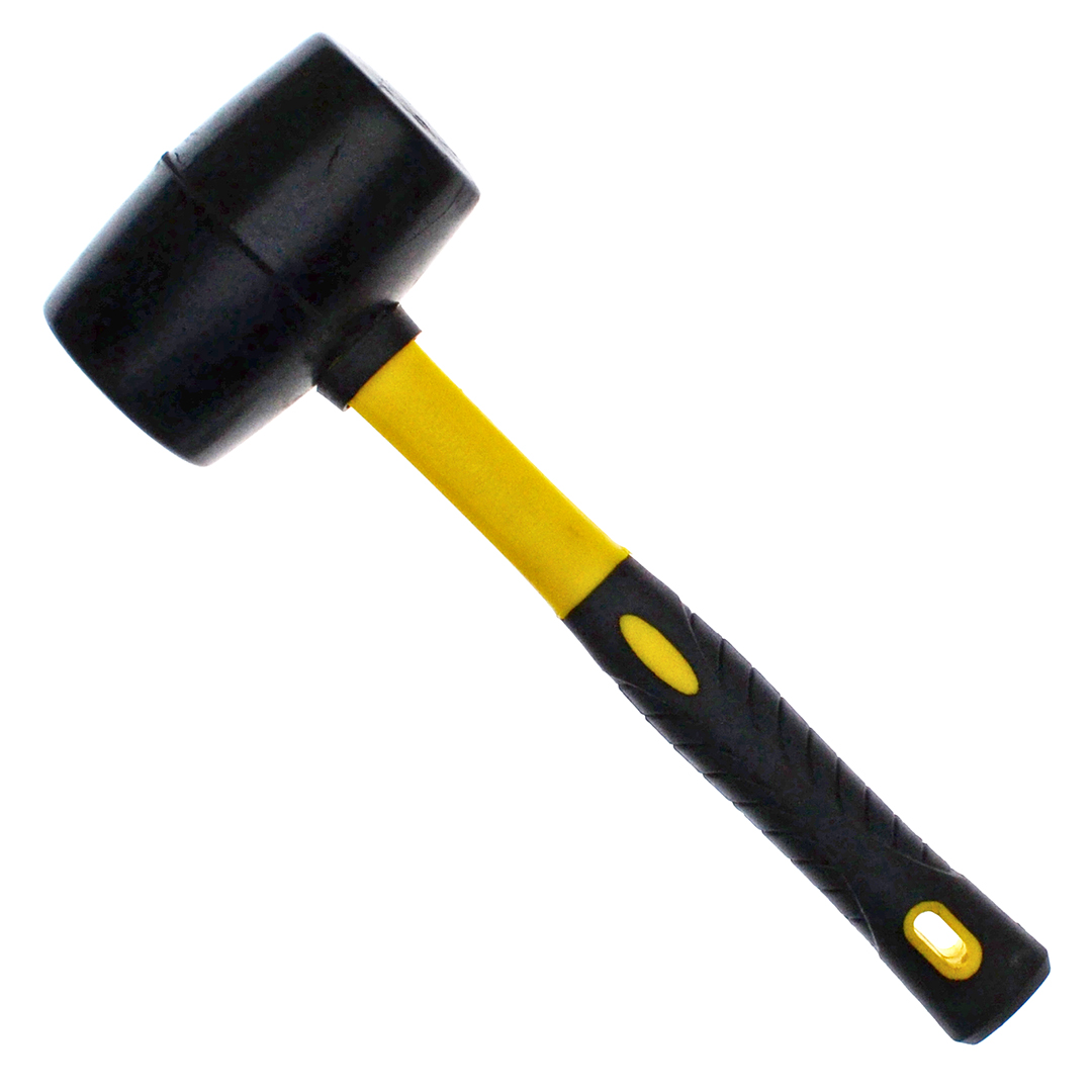 Киянка резиновая черная, фиберглассовая ручка ЧЕГЛОК, 450 гр 21-04-345