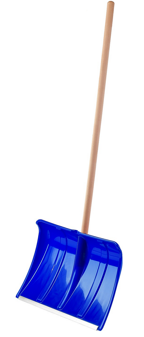 Лопата для уборки снега СИБИН, 374х500х1350 мм, пластиковая, деревянный черенок 421835