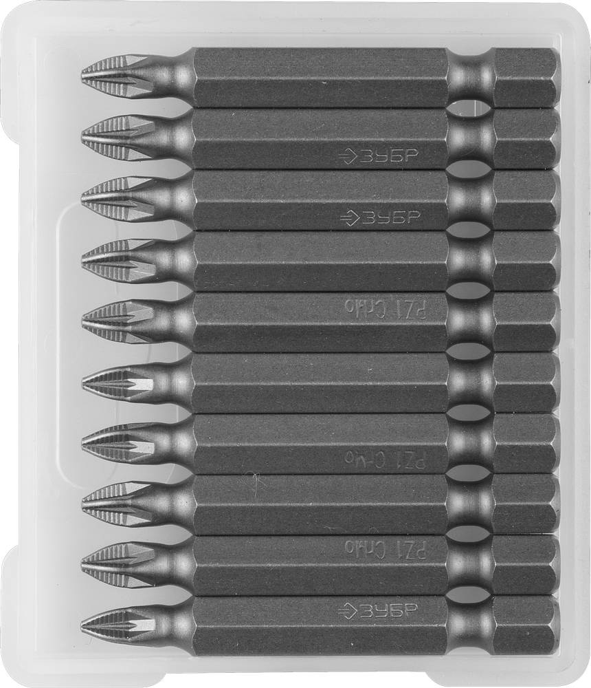 Бита ЗУБР, тип хвостовика E 1/4″, PZ1, 50 мм, 1 шт 26003-1-50-10